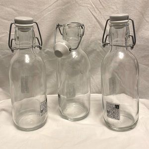 Set of 3 swing top 17 oz glass bottles